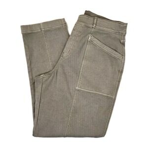 Spanx Size XL Stretch Twill Straight Leg Pant Olive Green Pull-On Stretch 20399R
